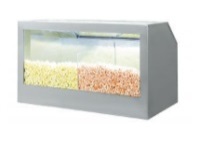 Bulk Popcorn Floor Display Warmer, two compartments, with a lighting