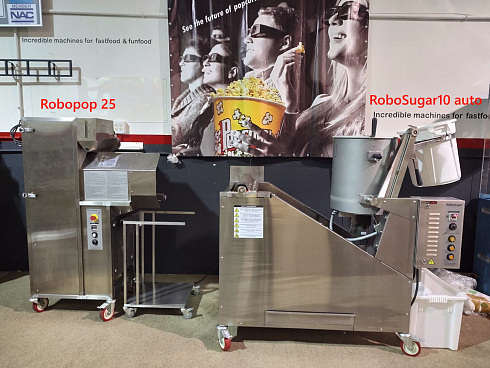 caramelizer popcorn, Popcorn machine, Vegan Popcorn, Vortex Popcorn, industrial popcorn, caramelizer robo sugar, RoboSugar Auto 10, caramelizer robo sugar 10