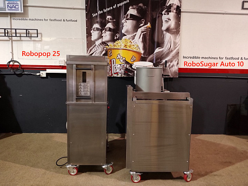 caramelizer popcorn, Popcorn machine, Vegan Popcorn, Vortex Popcorn, industrial popcorn, caramelizer robo sugar, RoboSugar Auto 10, caramelizer robo sugar 10