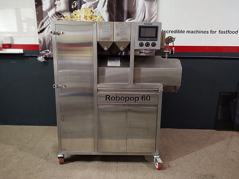 Popcorn machine, Popcorn machine Robopop 60, Vortex Popcorn, Vegan Popcorn, caramelizer popcorn, industrial popcorn