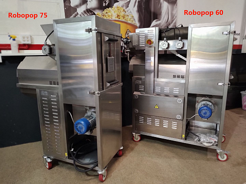 Popcorn machine, Popcorn machine Robopop 60, Vortex Popcorn, Vegan Popcorn, caramelizer popcorn, industrial popcorn