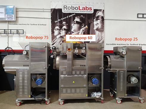 Popcorn machine, Popcorn machine mini Robopop 25, robopop 25, mini robopop, Vortex Popcorn, Vegan Popcorn, caramelizer popcorn, industrial popcorn
