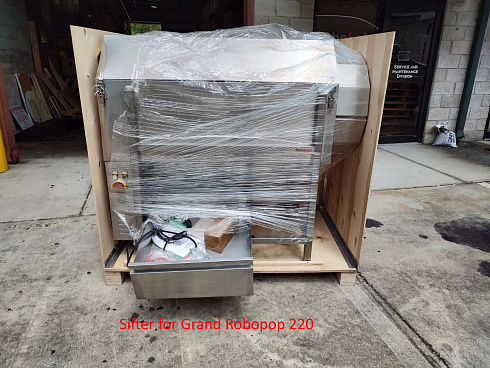 Popcorn machine, Popcorn machine Robopop 220, Vortex Popcorn, Vegan Popcorn, caramelizer popcorn, industrial popcorn