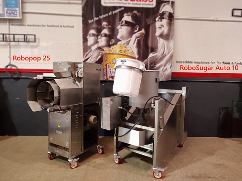 caramelizer popcorn, Popcorn machine, Vegan Popcorn, Vortex Popcorn, industrial popcorn, caramelizer robo sugar, RoboSugar Auto 10, caramelizer robo sugar 10