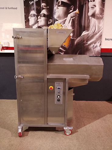 Popcorn machine, Popcorn machine Robopop 75, Vortex Popcorn, Vegan Popcorn, caramelizer popcorn, industrial popcorn