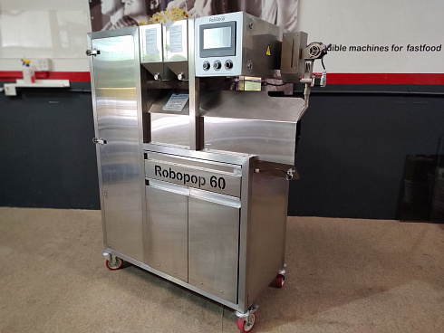 Popcorn machine, Popcorn machine Robopop 60, Vortex Popcorn, Vegan Popcorn, caramelizer popcorn, industrial popcorn
