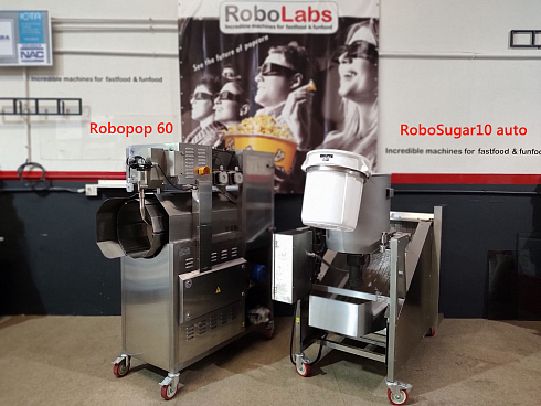 caramelizer popcorn, Popcorn machine, Vegan Popcorn, Vortex Popcorn, industrial popcorn, caramelizer robo sugar, RoboSugar Auto 10, caramelizer robo sugar 10