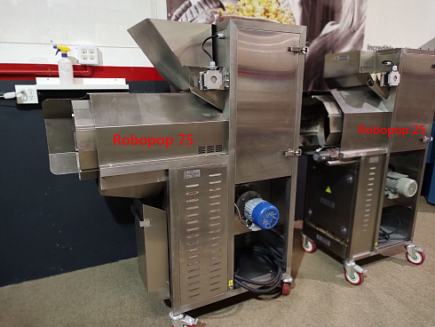 Popcorn machine, Popcorn machine mini Robopop 25, robopop 25, mini robopop, Vortex Popcorn, Vegan Popcorn, caramelizer popcorn, industrial popcorn