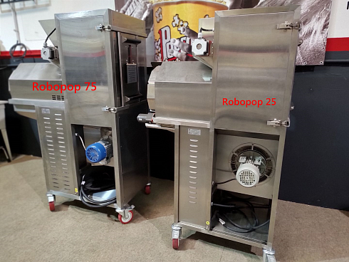 Popcorn machine, Popcorn machine mini Robopop 25, robopop 25, mini robopop, Vortex Popcorn, Vegan Popcorn, caramelizer popcorn, industrial popcorn
