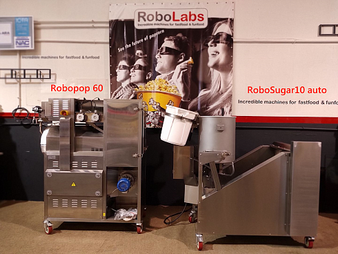 caramelizer popcorn, Popcorn machine, Vegan Popcorn, Vortex Popcorn, industrial popcorn, caramelizer robo sugar, RoboSugar Auto 10, caramelizer robo sugar 10