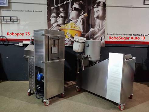 caramelizer popcorn, Popcorn machine, Vegan Popcorn, Vortex Popcorn, industrial popcorn, caramelizer robo sugar, RoboSugar Auto 10, caramelizer robo sugar 10
