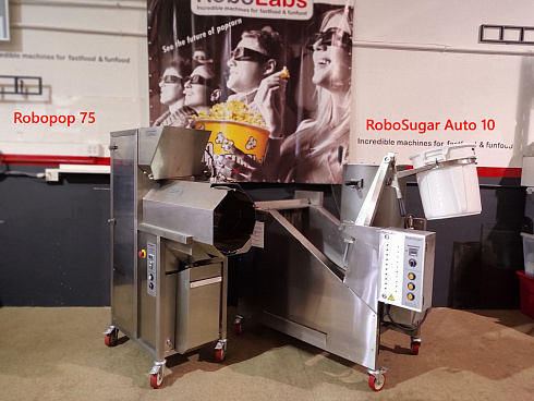 caramelizer popcorn, Popcorn machine, Vegan Popcorn, Vortex Popcorn, industrial popcorn, caramelizer robo sugar, RoboSugar Auto 10, caramelizer robo sugar 10