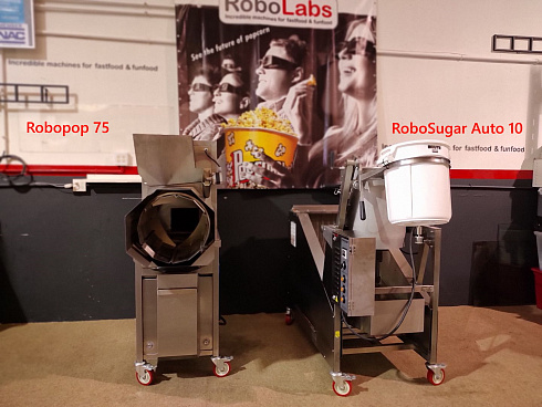 caramelizer popcorn, Popcorn machine, Vegan Popcorn, Vortex Popcorn, industrial popcorn, caramelizer robo sugar, RoboSugar Auto 10, caramelizer robo sugar 10