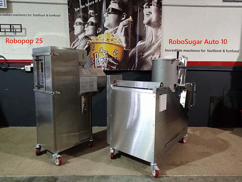 caramelizer popcorn, Popcorn machine, Vegan Popcorn, Vortex Popcorn, industrial popcorn, caramelizer robo sugar, RoboSugar Auto 10, caramelizer robo sugar 10