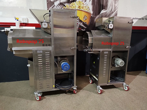 Popcorn machine, Popcorn machine mini Robopop 25, robopop 25, mini robopop, Vortex Popcorn, Vegan Popcorn, caramelizer popcorn, industrial popcorn